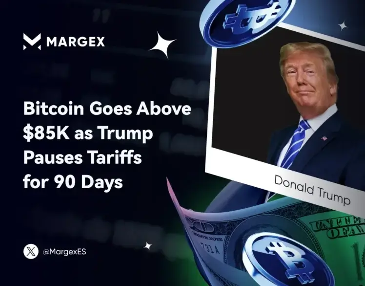 El Bitcoin supera los 85.000 $ mientras Trump suspende los aranceles comerciales durante 90 días